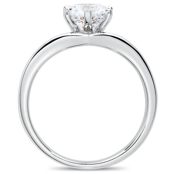 Six Prong V Shape Round Brilliant Engagement Ring [Setting Only] - EC013 - Roselle Jewelry