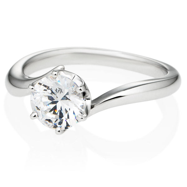 Six Prong Twist Round Brilliant Engagement Ring [Setting Only] - EC011 - Roselle Jewelry