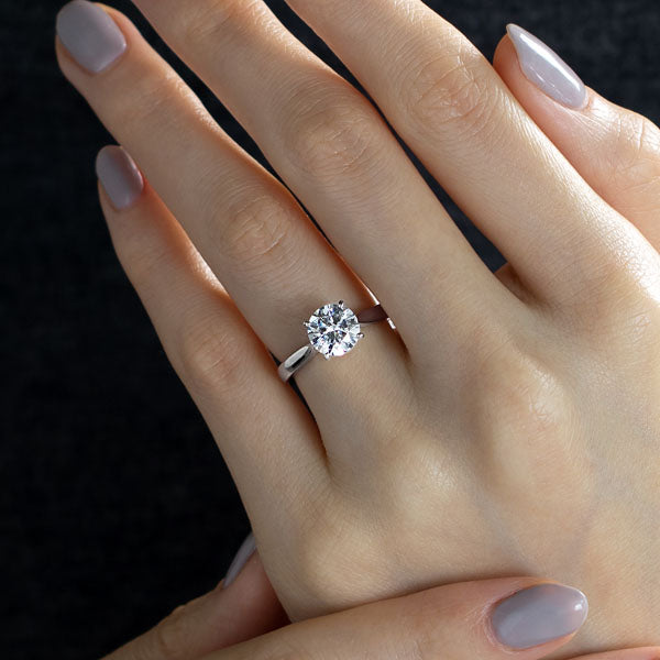 Four Prong Round Brilliant Engagement Ring [Setting Only] - EC017 - Roselle Jewelry