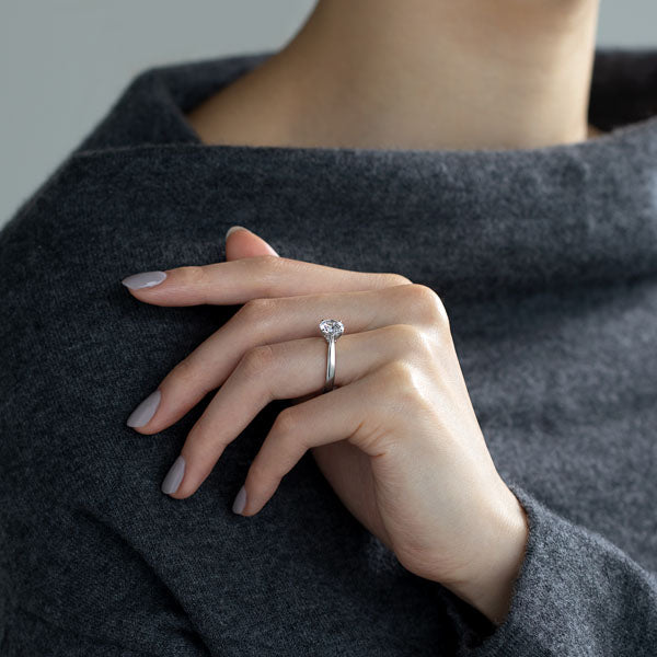 Four Prong Round Brilliant Engagement Ring [Setting Only] - EC017 - Roselle Jewelry