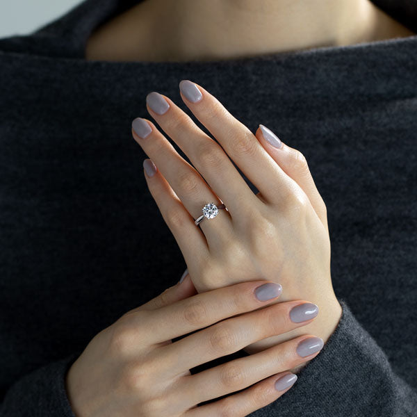 Four Prong Round Brilliant Engagement Ring [Setting Only] - EC017 - Roselle Jewelry