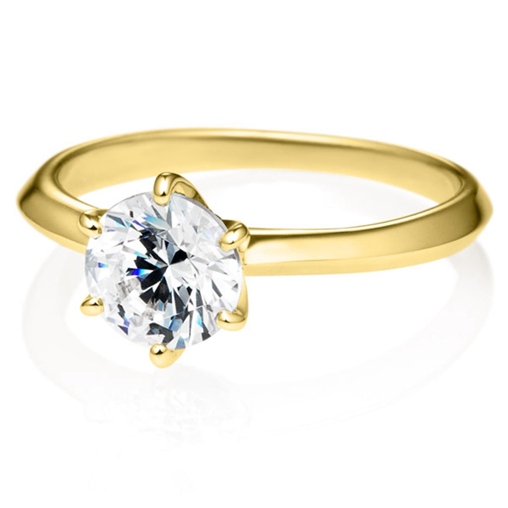 Six Prong Solitaire Round Brilliant Engagement Ring [Setting Only] - EC007 - Roselle Jewelry