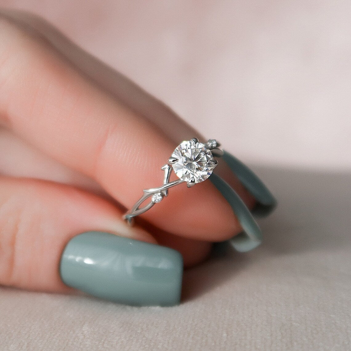 Twig Braided Diamond Engagement Ring [Setting Only] - EC076 - Roselle Jewelry