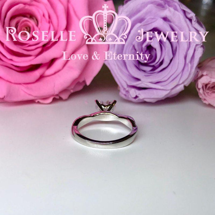 Happy Heart Shape Side Stone Engagement Ring - TH2 - Roselle Jewelry