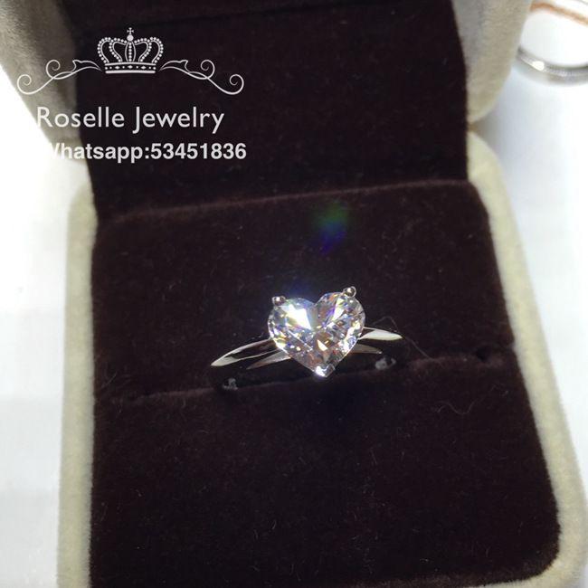 Happy Heart Shape Solitaire Engagement Ring - NH1 - Roselle Jewelry