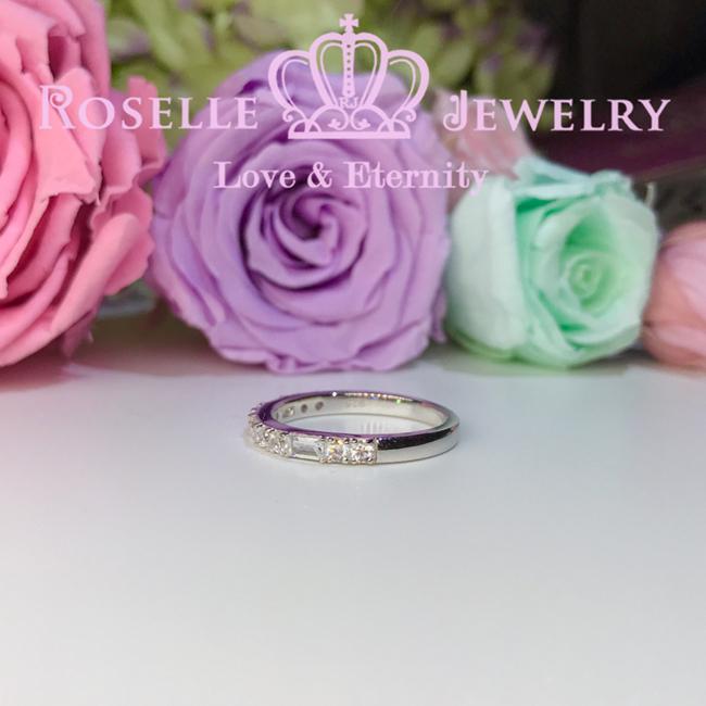 Emerald Cut & Brilliant Wedding Ring - BA24 - Roselle Jewelry